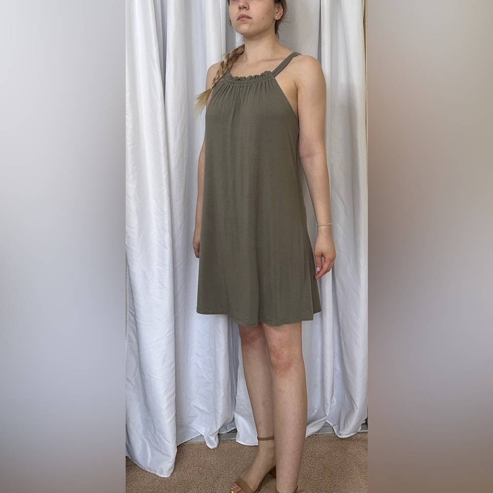 NWT BCBGeneration Crossback Swing Mini Dress - Dusty Olive - XS